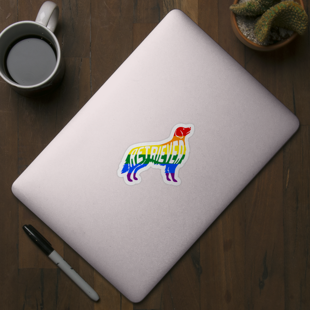 Rainbow Golden Retriever Pride - Pride Month - LGBT Gifts - Pride Flag Retriever by Yesteeyear